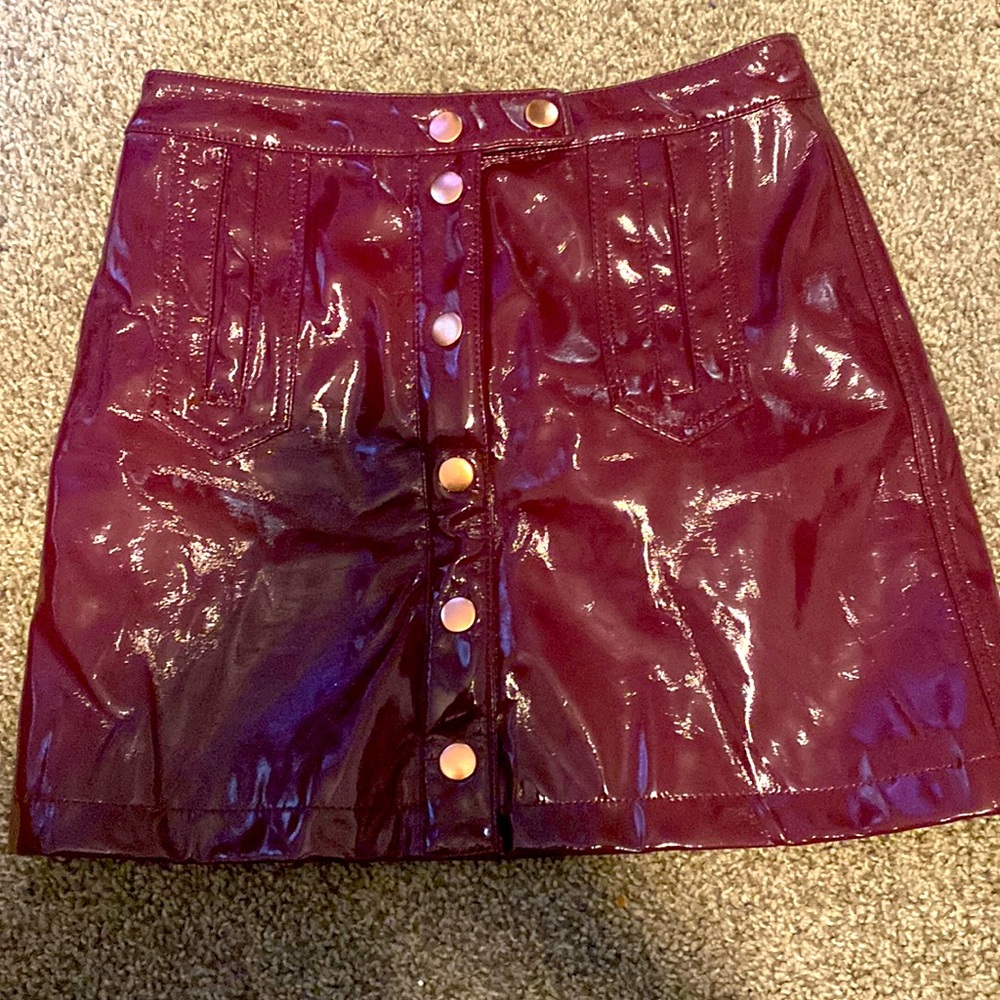 Patent Leather Mini Skirt